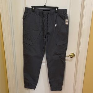 Men's Charcoal Cargo Jogger Pants